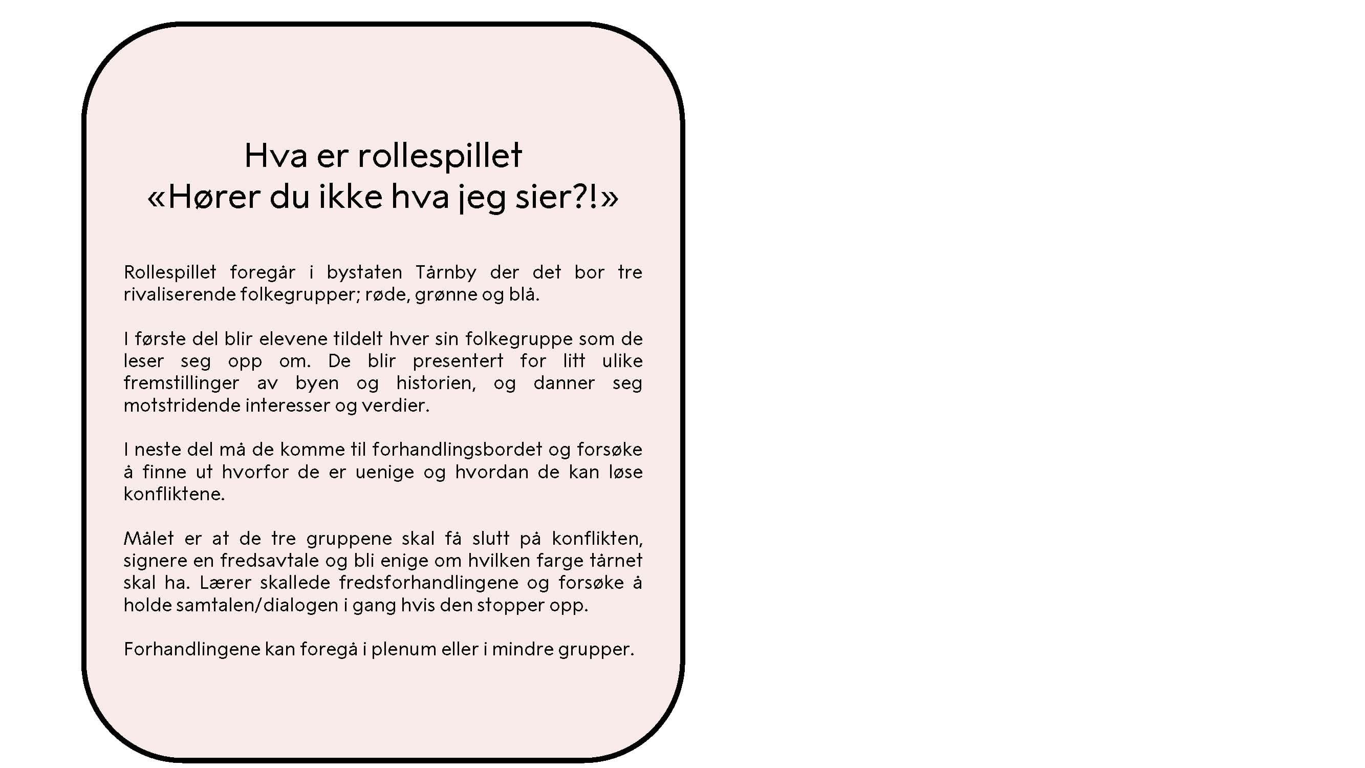 Hva handler rollespillet om